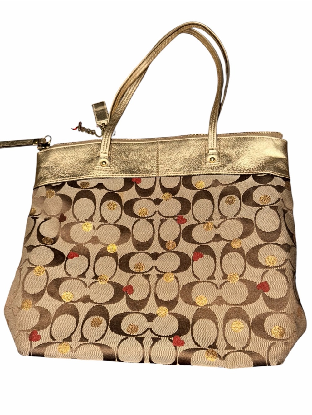 Coach Laura "Secret Admirer" Signature Canvas Tote Bag (Style Number: F18870) - Picture 6 of 9